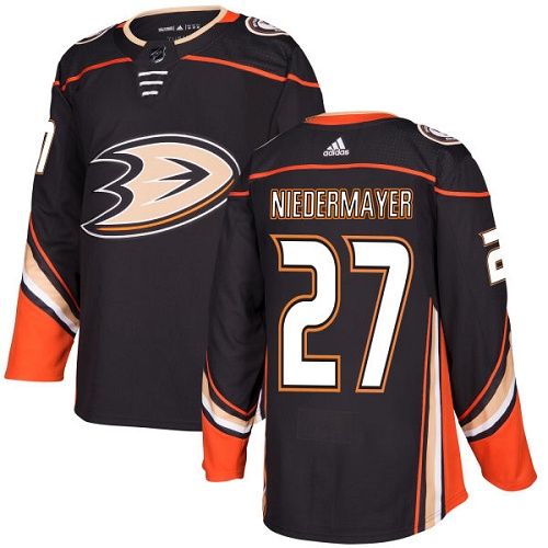 Adidas Ducks #27 Scott Niedermayer Black Home Authentic Stitched NHL Jersey